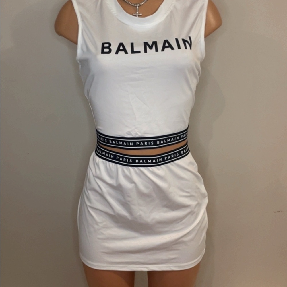 Balmain White Skirt Set